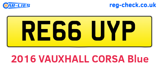 RE66UYP are the vehicle registration plates.
