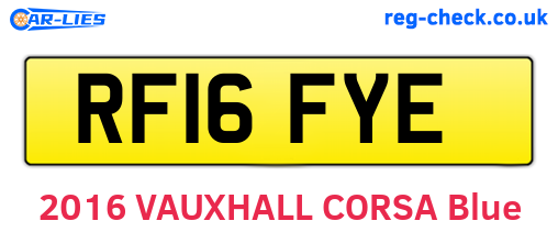 RF16FYE are the vehicle registration plates.