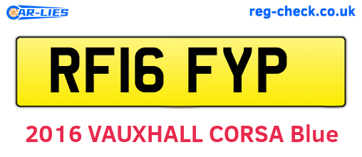 RF16FYP are the vehicle registration plates.