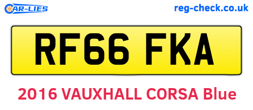 RF66FKA are the vehicle registration plates.