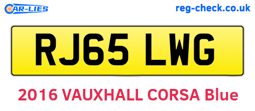 RJ65LWG are the vehicle registration plates.