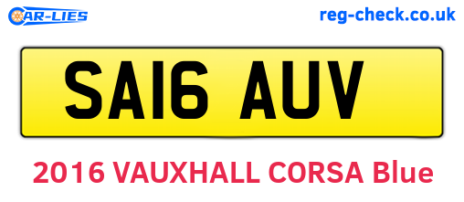 SA16AUV are the vehicle registration plates.
