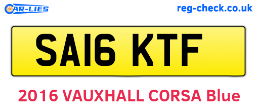 SA16KTF are the vehicle registration plates.