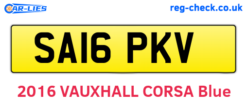 SA16PKV are the vehicle registration plates.