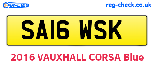 SA16WSK are the vehicle registration plates.