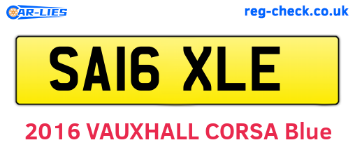 SA16XLE are the vehicle registration plates.