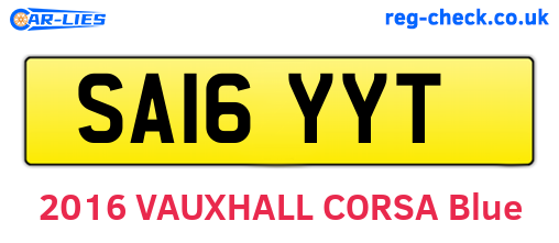 SA16YYT are the vehicle registration plates.