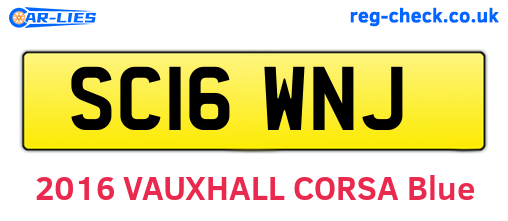 SC16WNJ are the vehicle registration plates.