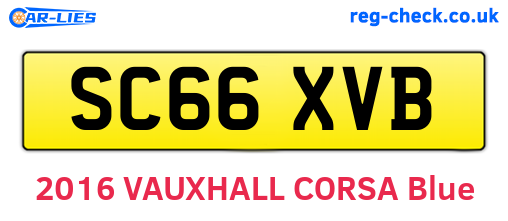 SC66XVB are the vehicle registration plates.
