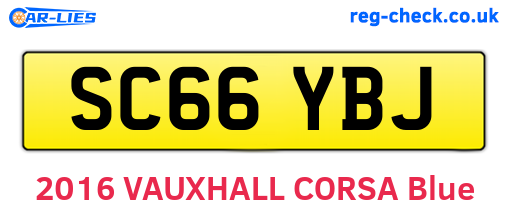 SC66YBJ are the vehicle registration plates.
