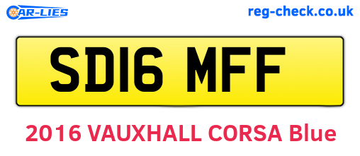 SD16MFF are the vehicle registration plates.
