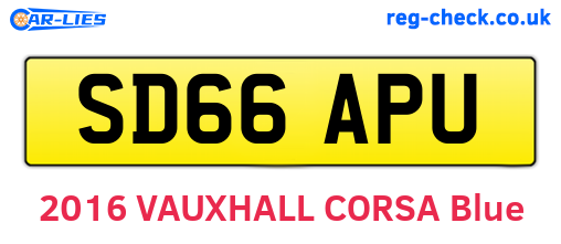 SD66APU are the vehicle registration plates.