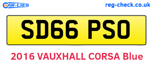 SD66PSO are the vehicle registration plates.