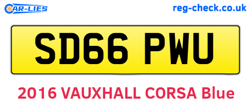 SD66PWU are the vehicle registration plates.