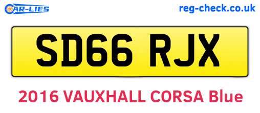 SD66RJX are the vehicle registration plates.