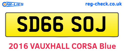 SD66SOJ are the vehicle registration plates.