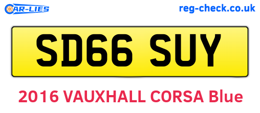 SD66SUY are the vehicle registration plates.