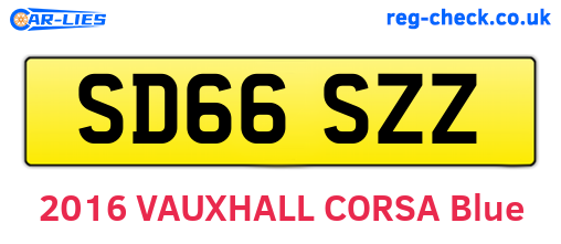 SD66SZZ are the vehicle registration plates.