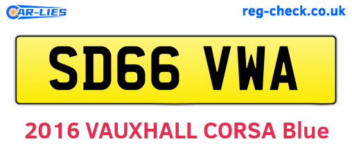 SD66VWA are the vehicle registration plates.