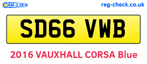 SD66VWB are the vehicle registration plates.
