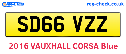 SD66VZZ are the vehicle registration plates.