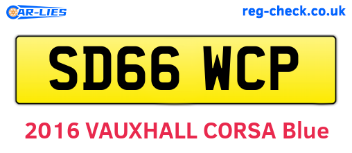 SD66WCP are the vehicle registration plates.