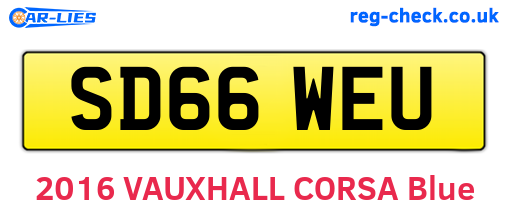 SD66WEU are the vehicle registration plates.