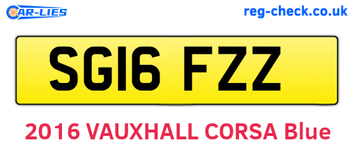 SG16FZZ are the vehicle registration plates.