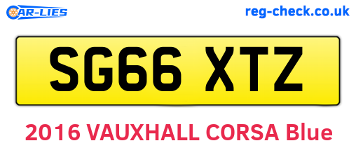 SG66XTZ are the vehicle registration plates.