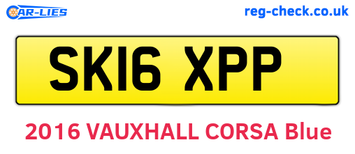 SK16XPP are the vehicle registration plates.