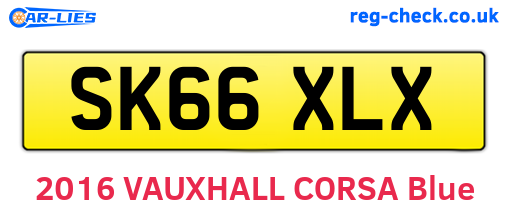 SK66XLX are the vehicle registration plates.