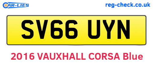SV66UYN are the vehicle registration plates.