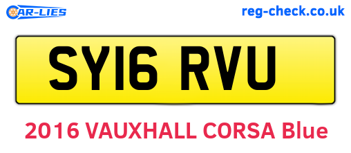 SY16RVU are the vehicle registration plates.