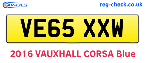 VE65XXW are the vehicle registration plates.