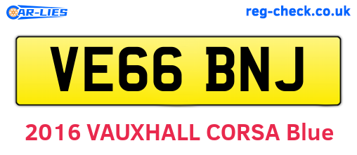VE66BNJ are the vehicle registration plates.