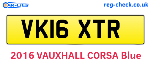 VK16XTR are the vehicle registration plates.