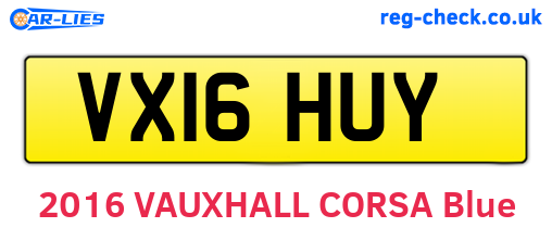 VX16HUY are the vehicle registration plates.