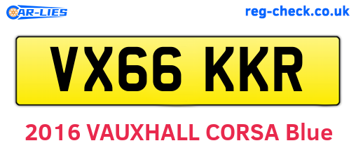 VX66KKR are the vehicle registration plates.
