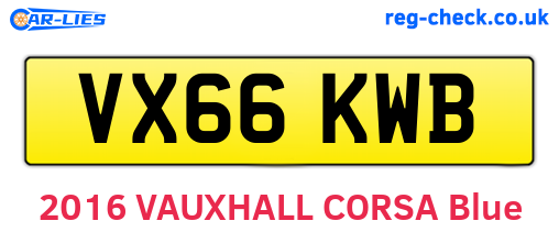 VX66KWB are the vehicle registration plates.