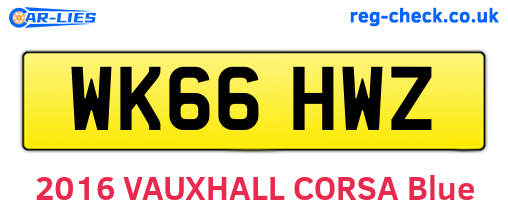 WK66HWZ are the vehicle registration plates.