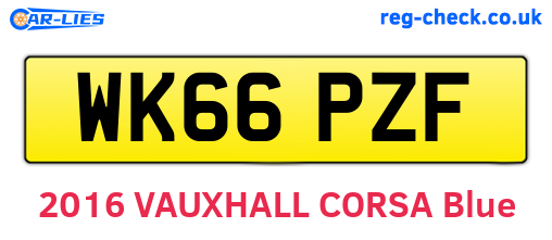 WK66PZF are the vehicle registration plates.