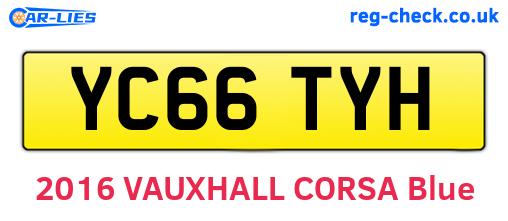 YC66TYH are the vehicle registration plates.