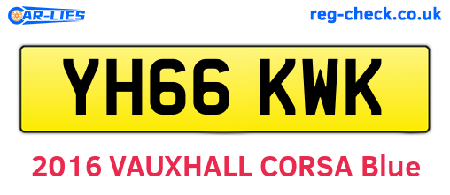 YH66KWK are the vehicle registration plates.