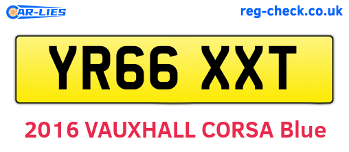 YR66XXT are the vehicle registration plates.