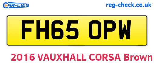 FH65OPW are the vehicle registration plates.