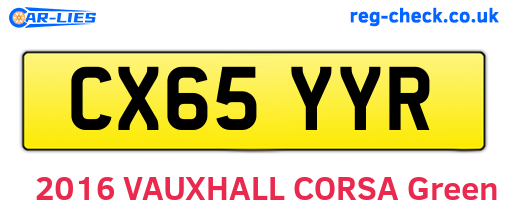 CX65YYR are the vehicle registration plates.