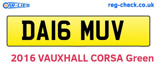 DA16MUV are the vehicle registration plates.