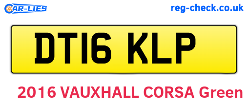 DT16KLP are the vehicle registration plates.