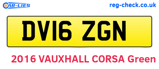 DV16ZGN are the vehicle registration plates.