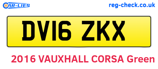 DV16ZKX are the vehicle registration plates.